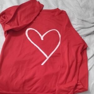 Red Long Sleeve Shirt with Heart Design